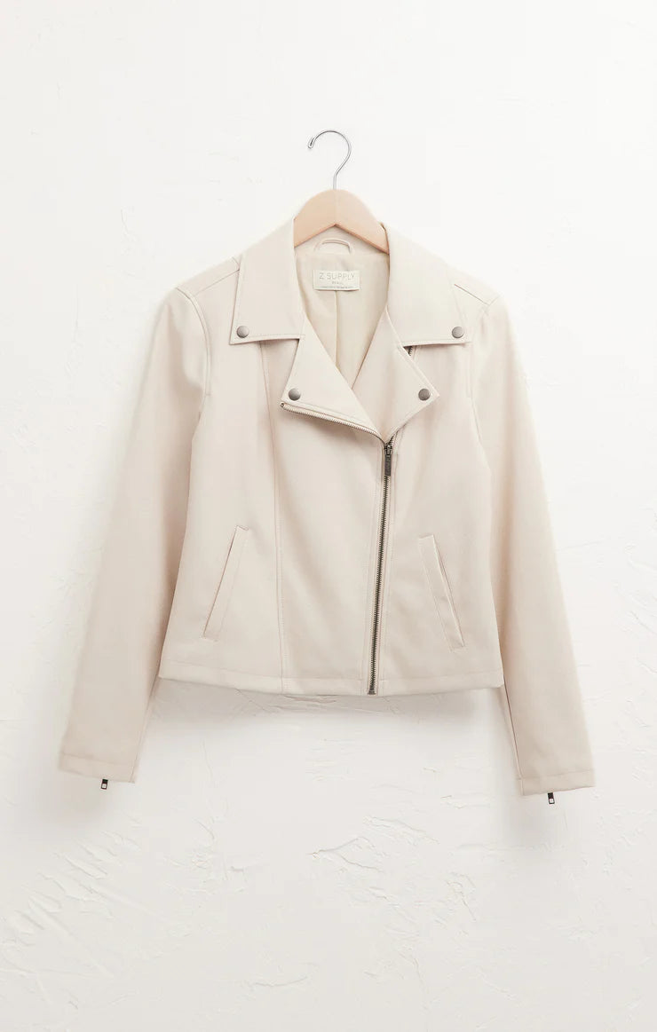 Trina Moto Jacket - Ecru