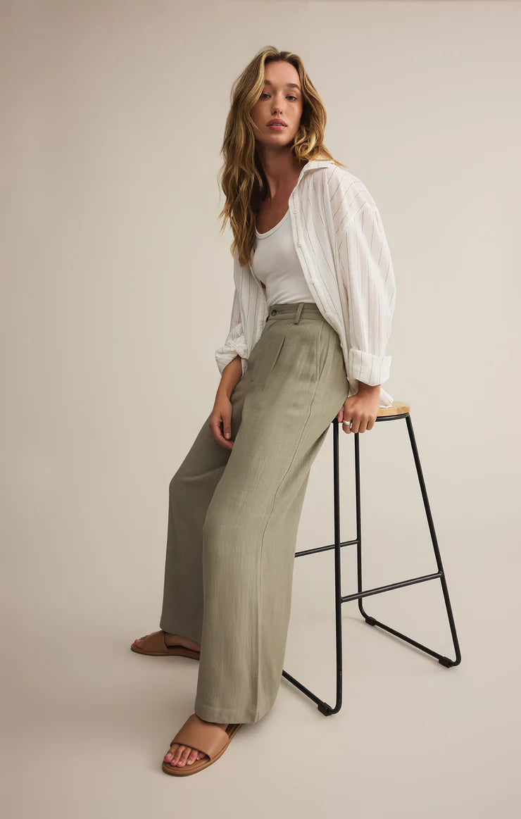 Vista Linen Pant - Dusty Palm