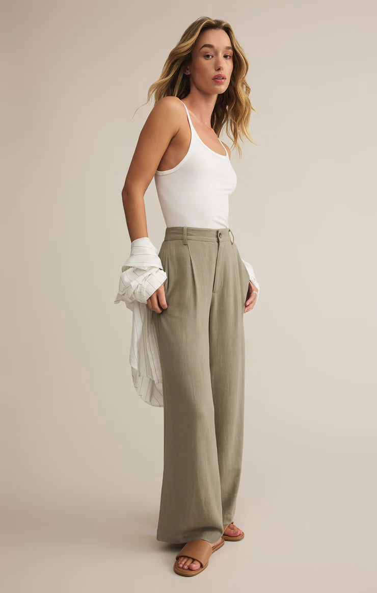 Vista Linen Pant - Dusty Palm