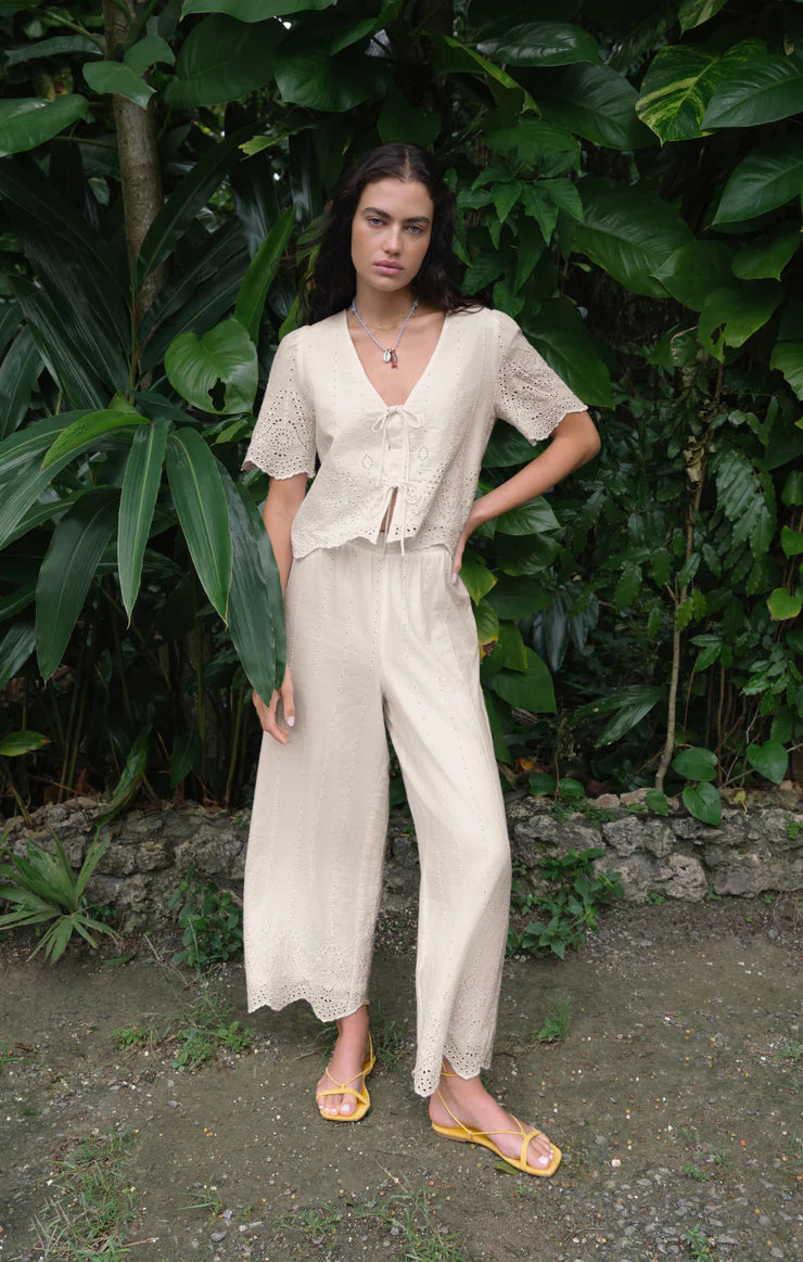 Sea Esta Embroidered Pant - White