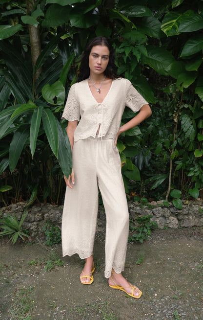Sea Esta Embroidered Pant - White