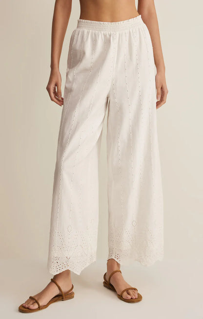 Sea Esta Embroidered Pant - White