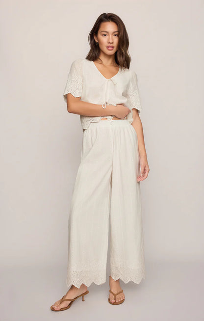 Sea Esta Embroidered Pant - White