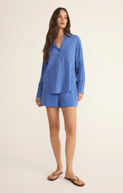 Beacon Airy Gauze Short - Bay Blue