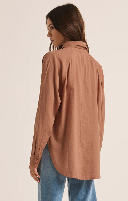 The Perfect Linen Top - Mocha Mousse