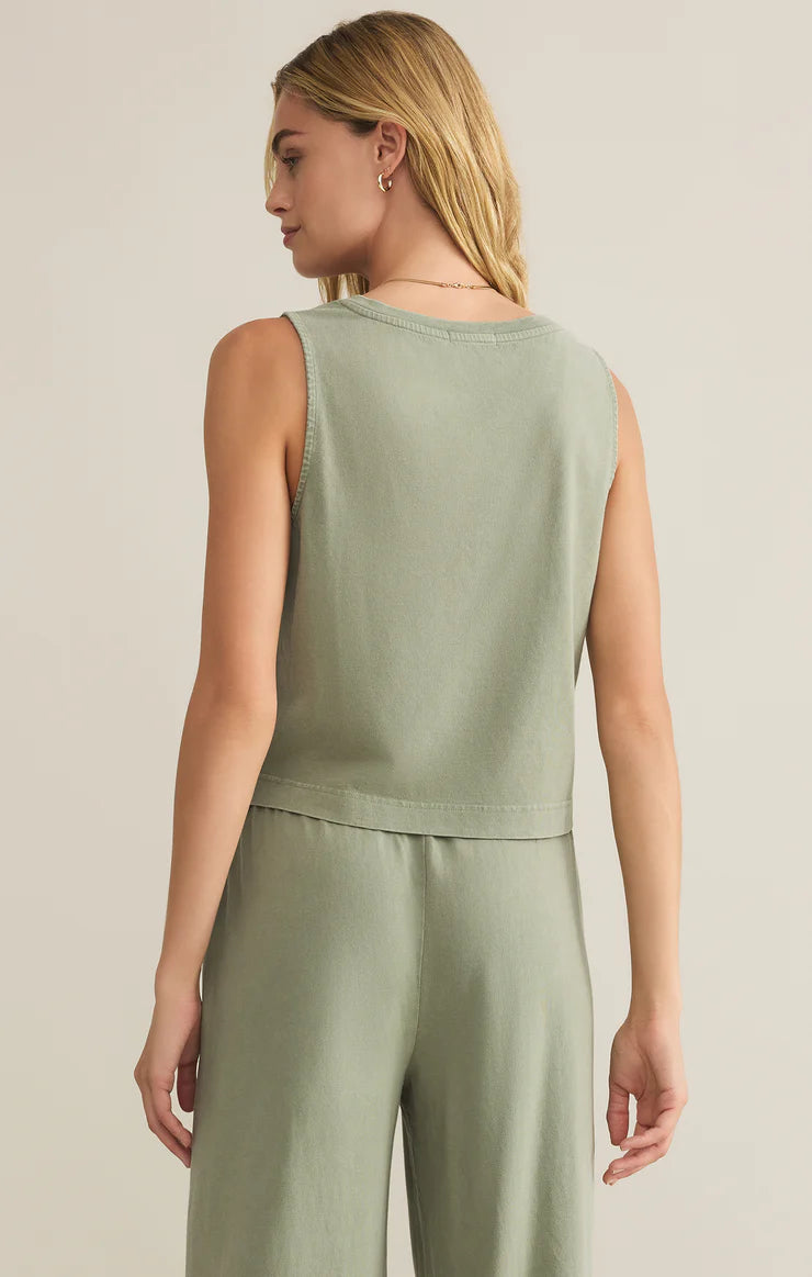 Sloane V-Neck Top - Avocado