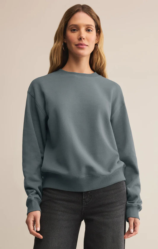 Boyfriend Cotton Sweatshirt - Storm Cloud