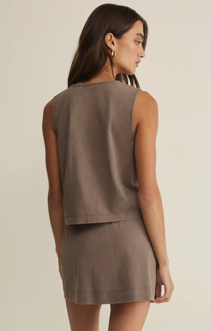 Noelle Jersey Top - Perfectly Taupe