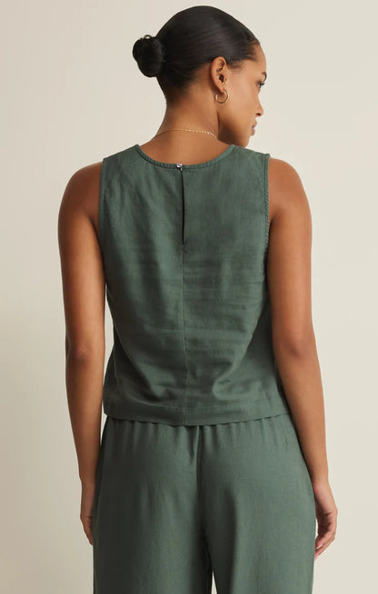 Sloane Linen Top - Everglade