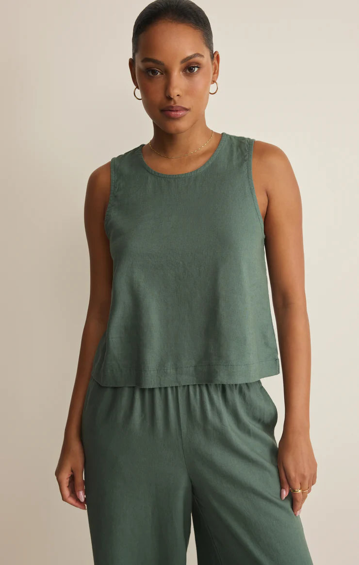 Sloane Linen Top - Everglade
