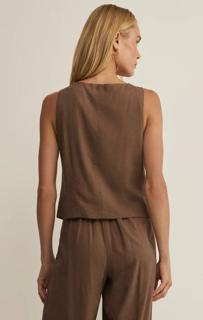 Roman Linen Vest - Palo Santo