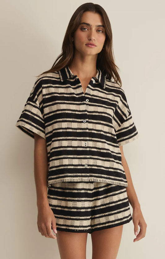 Monaco Button Up Top - Natural