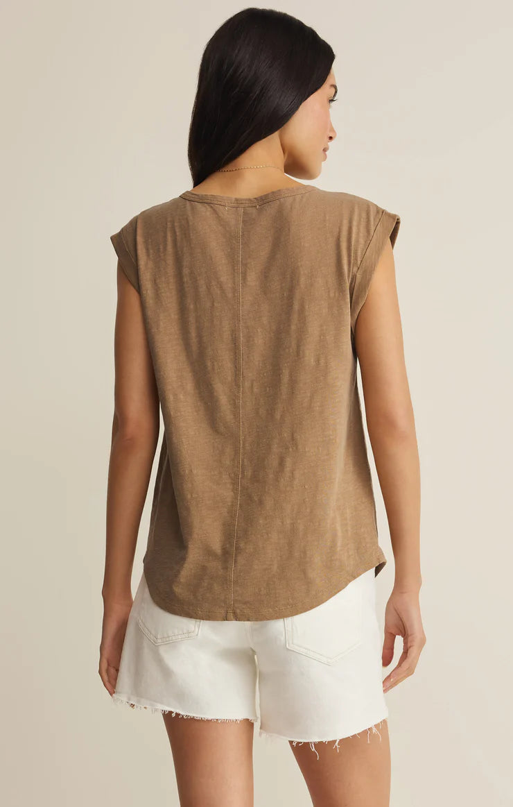 Per Diem V-Neck Tank - Taro