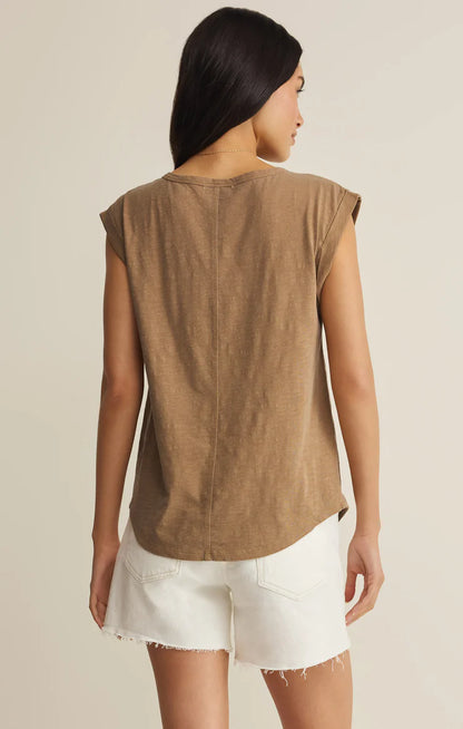 Per Diem V-Neck Tank - Taro