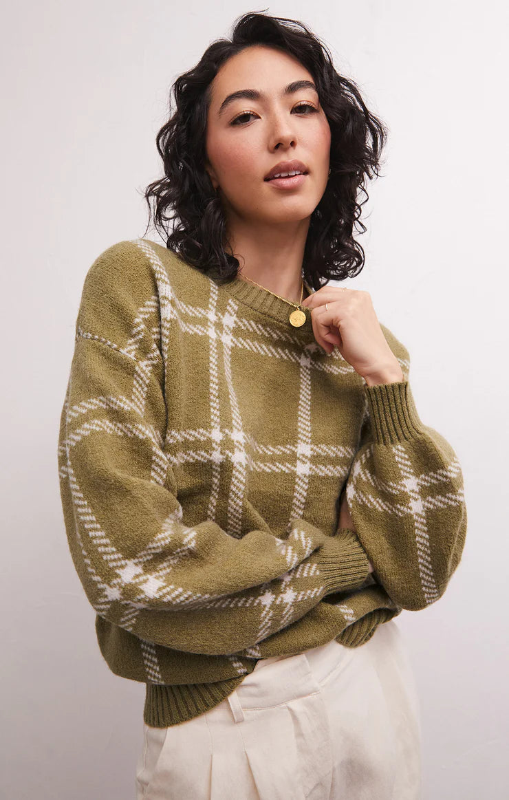 Jolene Plaid Sweater - Ivy