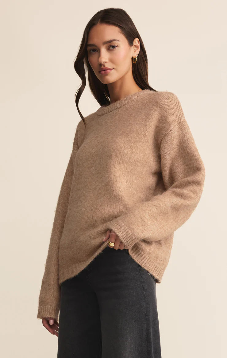 Snowed In Sweater - Heathered Camel