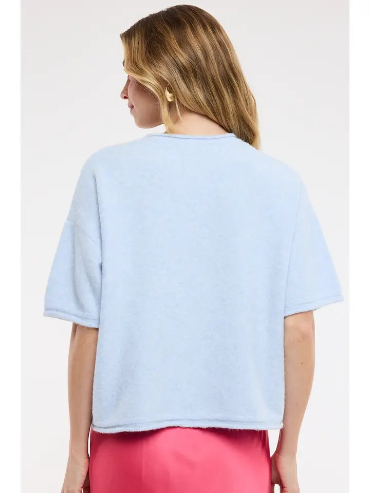 Button Up S/S Sweater Cardigan