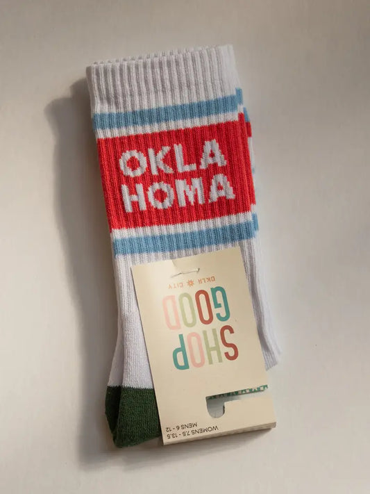 Oklahoma Crew Socks - Blue/Red