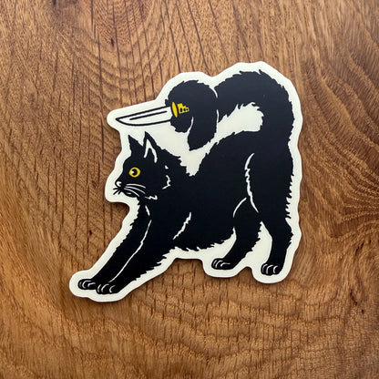 Rat Patrol Tail Curl - Vinyl Cat Sticker 3"