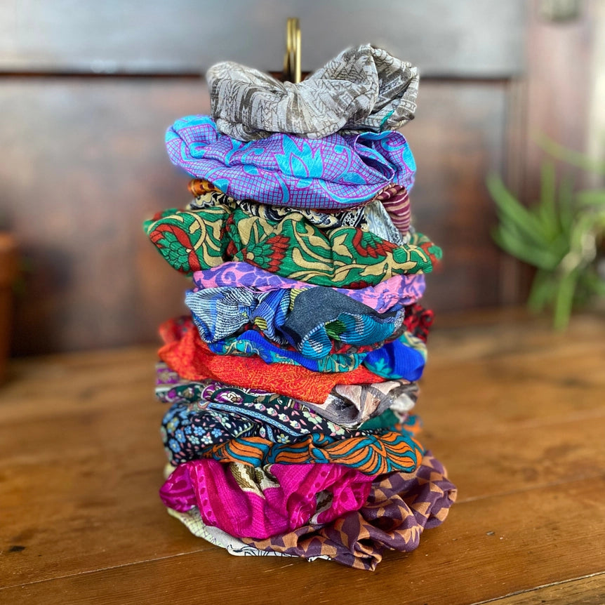 Vintage Silk Scrunchie | Made from Upcycled Silk Scraps