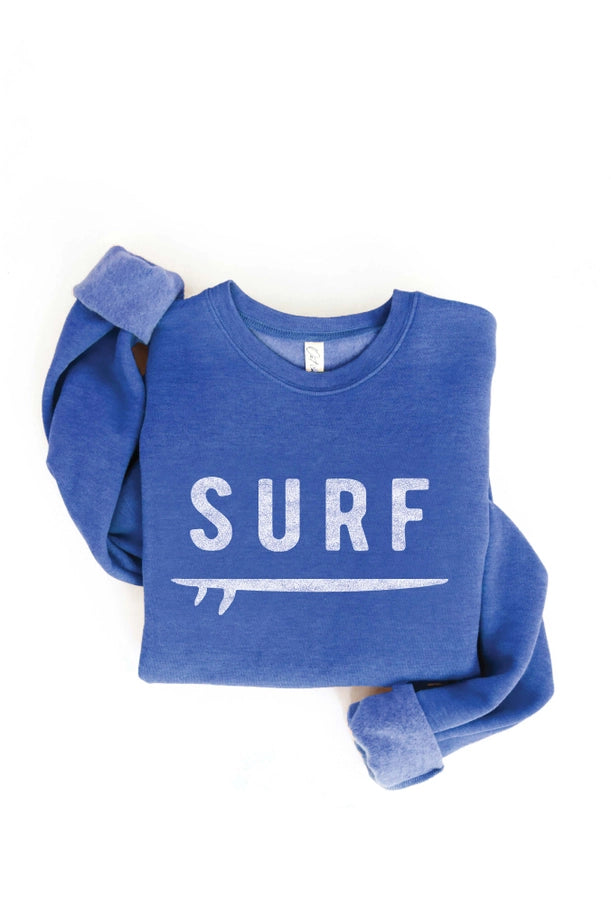 Surf Graphic Sweatshirt - Heather Royal