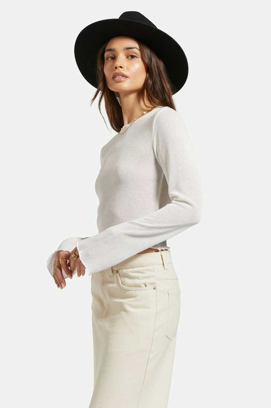 Sheer Knit Top L/S - Off White