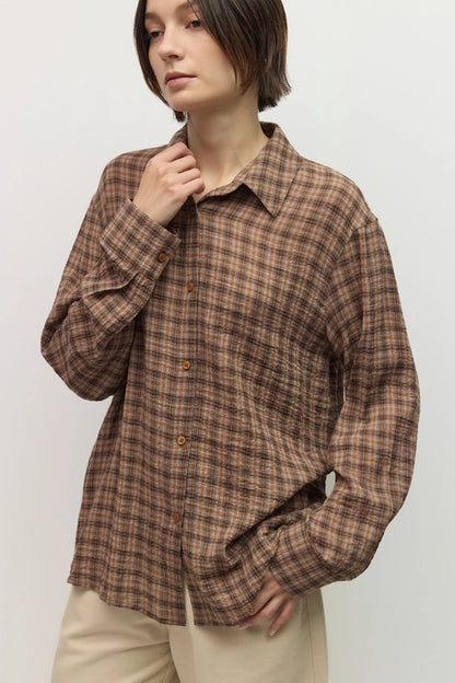 The Marsha Top - Blue/Brown