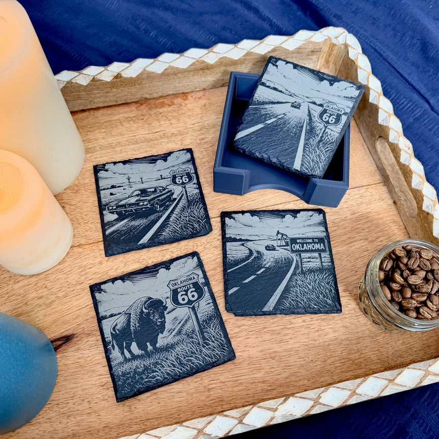 Route 66 Oklahoma Slate Coasters