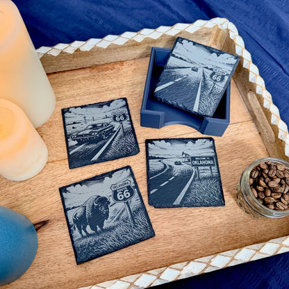 Route 66 Oklahoma Slate Coasters