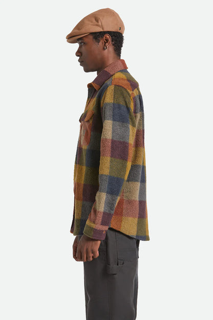 Bowery L/S Arctic Stretch Fleece - Rust/Copper Plaid