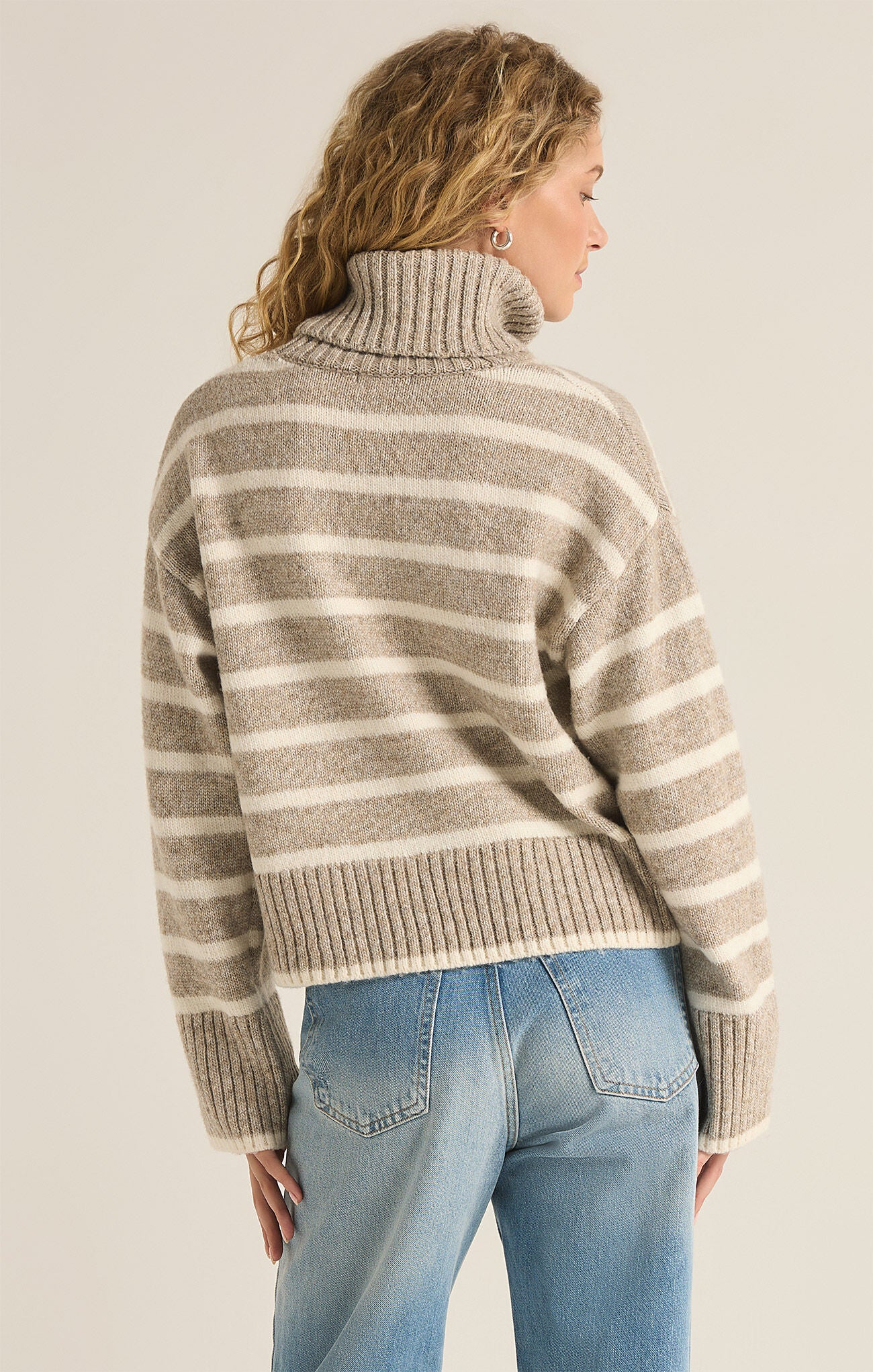 Josephine Stripe Sweater - Heather Taupe