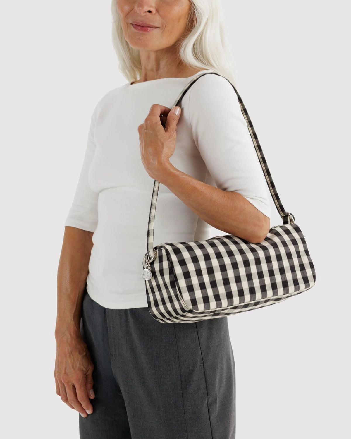 Nylon Loaf Bag - Black & Cream Gingham