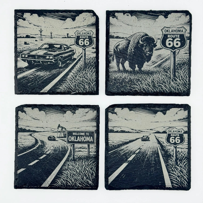 Route 66 Oklahoma Slate Coasters