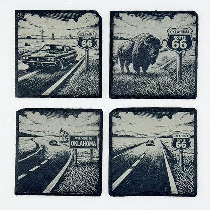 Route 66 Oklahoma Slate Coasters