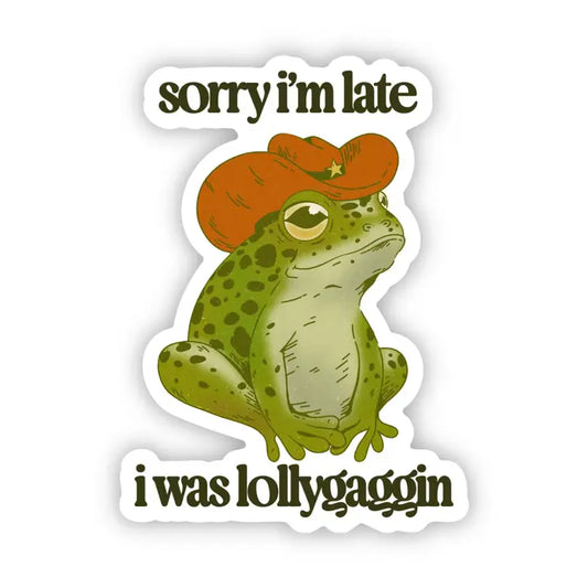 Lollygaggin Frog Sticker