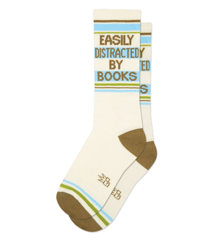 Easily Distracted By Books Gym Crew Socks