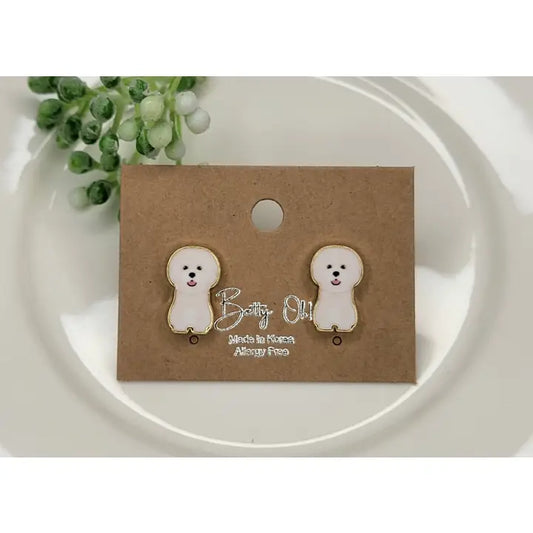 Bichon Frise Stud Earrings