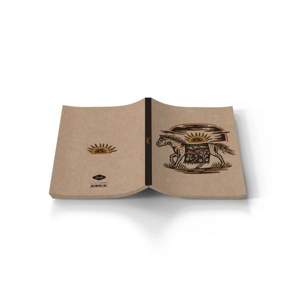 Western Horse Kraft Layflat Notebook Journal