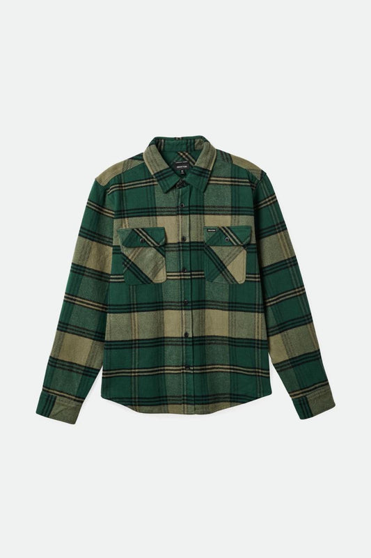 Bowery Heavy Weight L/S Flannel - Pine Needle/Olive Surplus