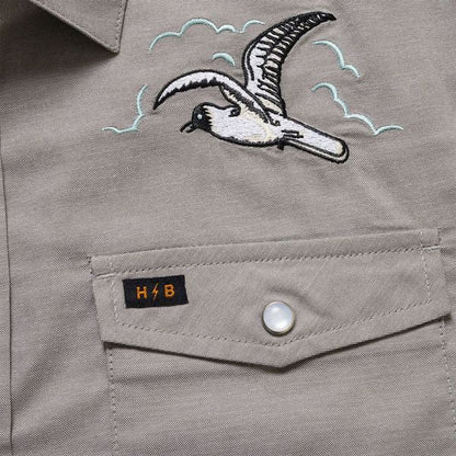 H and B Snapshirt : Seagulls : Grey Oxford