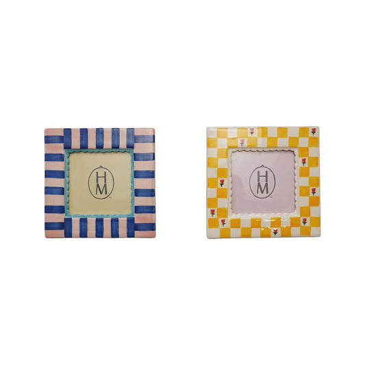 5-3/4" Sq Stoneware Photo - 2 Styles