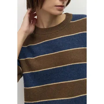 The Pam Top - Brown/Navy/Beige