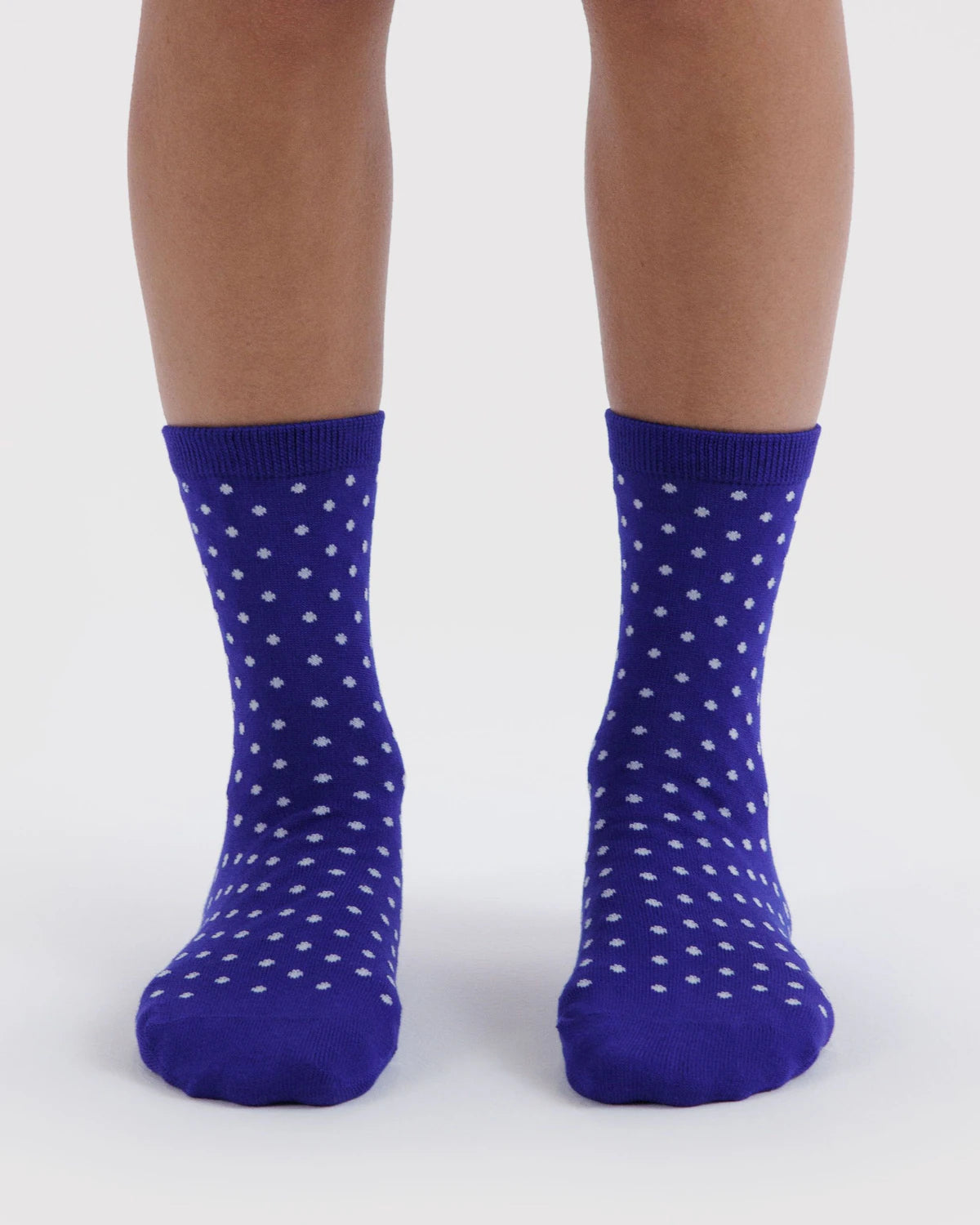 Crew Sock - Micro Blue & White Polka Dot