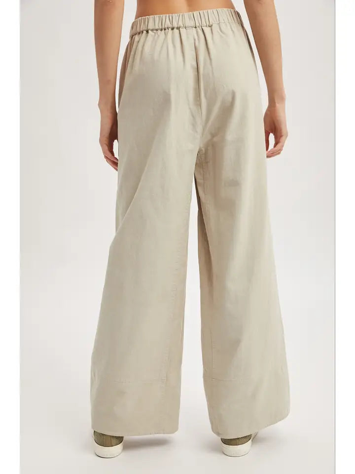 Wide Leg Pull-On Pant - Stone