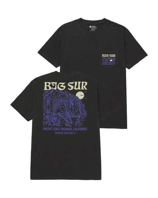 Big Sur Bridges Puff Print Pocket Tee - Black