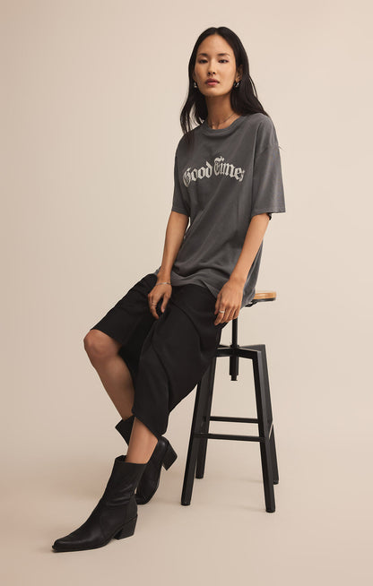 Good Times City Tee - Charcoal Moon