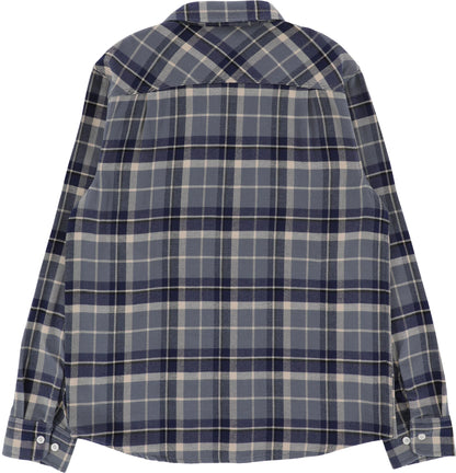 Bowery L/S Flannel - Flint Blue/Twilight Blue/Beige