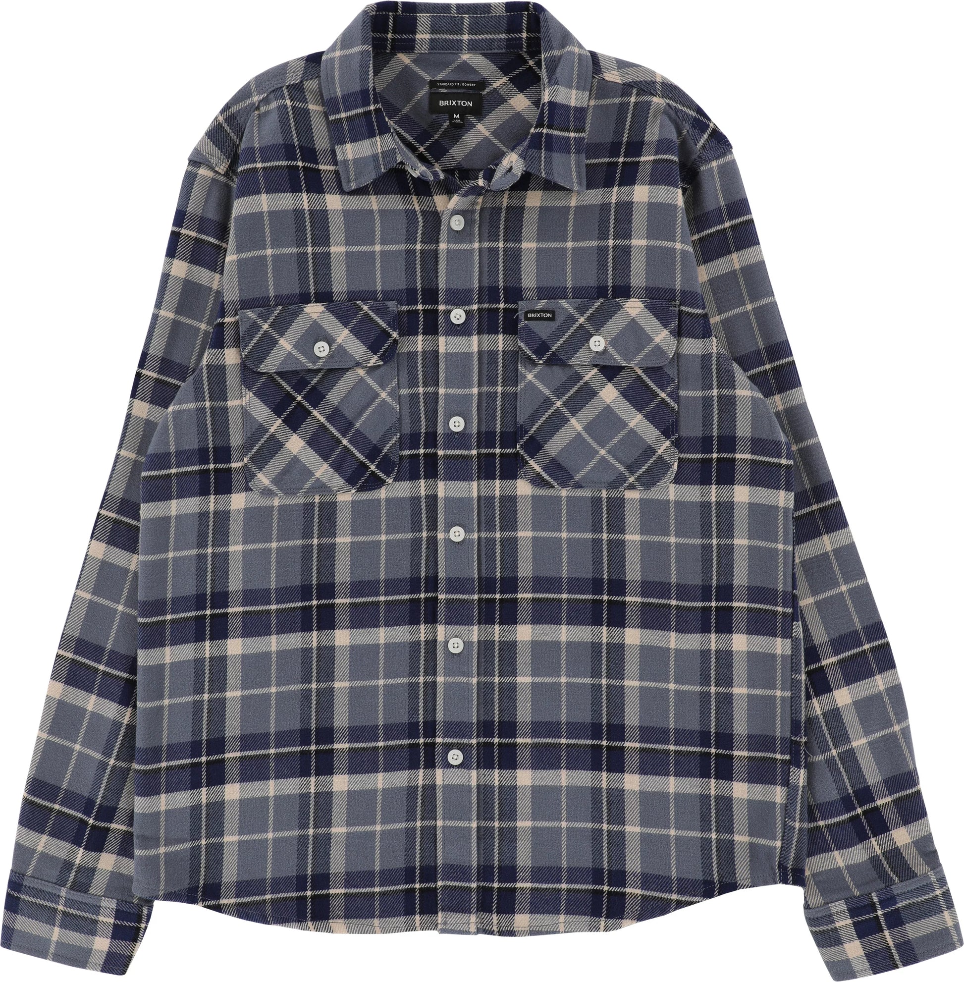 Bowery L/S Flannel - Flint Blue/Twilight Blue/Beige – Blue Seven