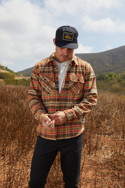Bowery Heavy Weight L/S Flannel - Desert Palm/Antelope/Burnt Red
