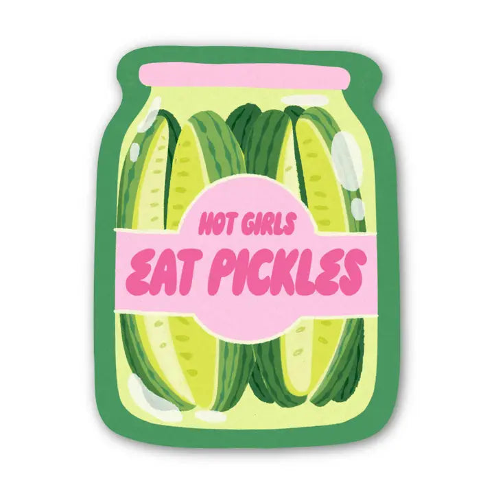 Hot Girls Eat Pickles Jar Sticker